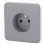 Cache-prise avant pour fiche intelligente de type E - Compatible avec AJ-OUTLETCORE-SMART-E - Indicateur LED de l'état de la prise et de la consommation d'énergie - Bouton tactile pour la commande manuelle - Rétro alimentation LED - Couleur Gris