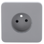 Cache-prise avant pour fiche intelligente de type E - Compatible avec AJ-OUTLETCORE-SMART-E - Indicateur LED de l'état de la prise et de la consommation d'énergie - Bouton tactile pour la commande manuelle - Rétro alimentation LED - Couleur Gris