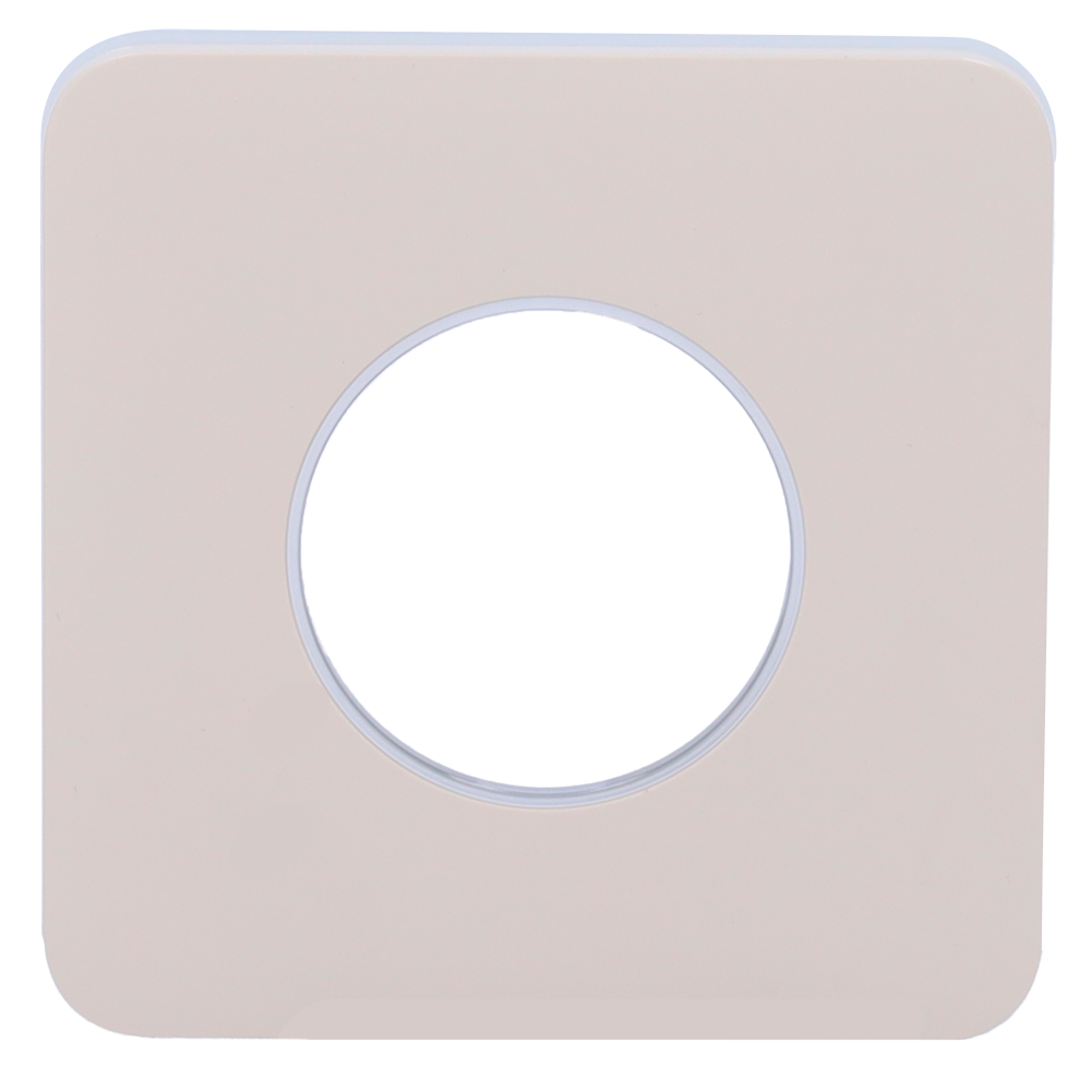 Cache-prise avant pour fiche intelligente de type E - Compatible avec AJ-OUTLETCORE-SMART-E - Indicateur LED de l'état de la prise et de la consommation d'énergie - Bouton tactile pour la commande manuelle - Rétro alimentation LED - Couleur ivoire