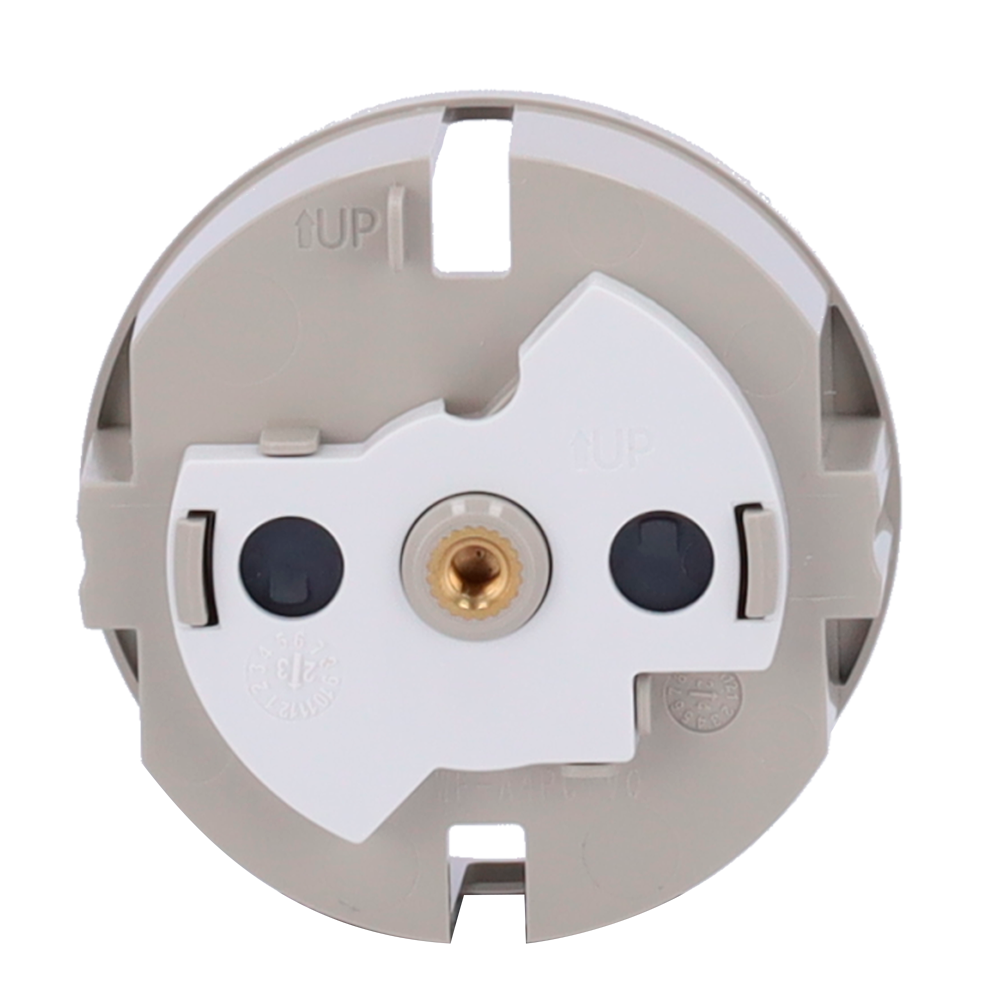 Cache-prise avant pour fiche intelligente de type F - Compatible avec AJ-OUTLETCORE-SMART - Indicateur LED de l'état de la prise et de la consommation d'énergie - Bouton tactile pour la commande manuelle - Rétro alimentation LED - Couleur olive