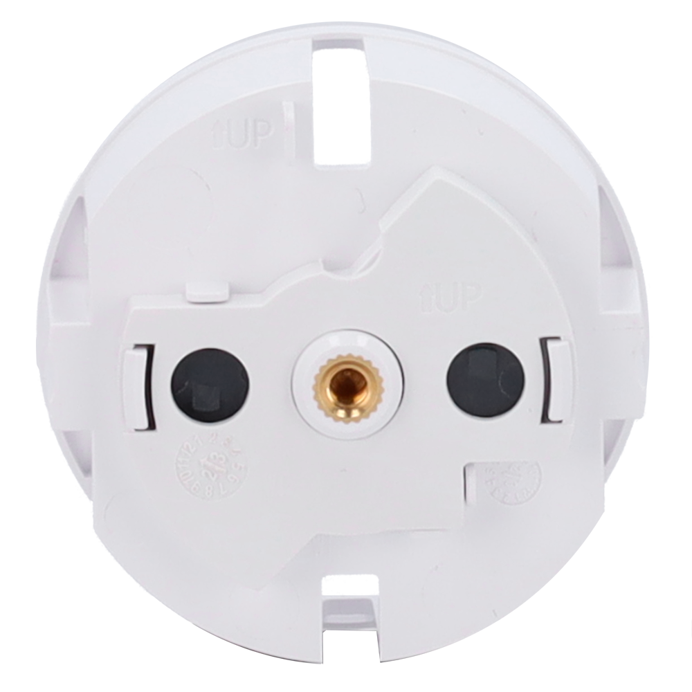 Cache-prise avant pour fiche intelligente de type F - Compatible avec AJ-OUTLETCORE-SMART - Indicateur LED de l'état de la prise et de la consommation d'énergie - Bouton tactile pour la commande manuelle - Rétro alimentation LED - Couleur blanche