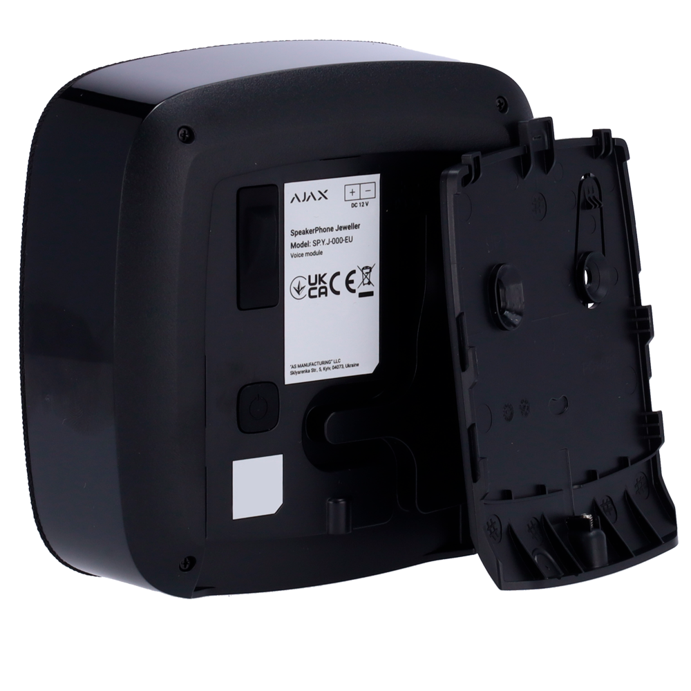 Module vocal sans fil - Sans fil 868 MHz Jeweller - Puissance sonore maximale 103 dB - Alimentation 4 piles CR123A 3.0 V - Optimisation de la voix grâce à l'IA - Support avec vis de fixation