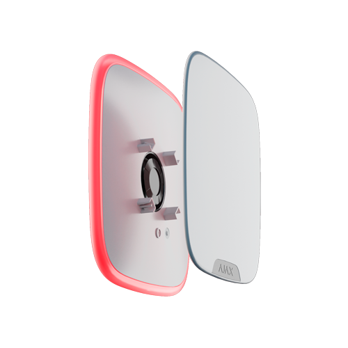 Sirène extérieure pour couvercle personnalisable AJA-BRANDPLATES-W Sans fil 868 MHz Jeweller Puissance sonore maximale 113 dB Signalisation LED Alimentation 12 VDC / 4 piles CR123A 3.0 V Ne contient pas les couvercles AJA-BRANDPLATES-W