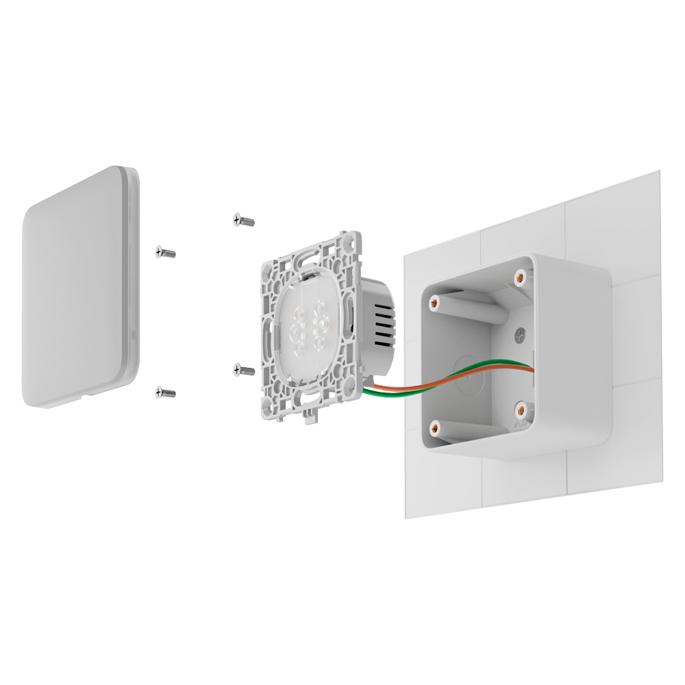 Caja de montaje para un dispositivo - Uso interiores - Compatible con AJ-SOLOBUTTON o AJ-SOLOCOVER - Factor de forma europeo 55 - Colo blanco