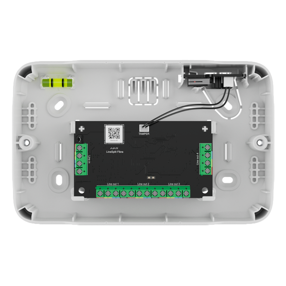 Boîtier noir pour un module Fibra Compatible avec les cartes : LineProtect, LineSplit et MultiRelay, Niveau à bulle préinstallé auto-protection fournie