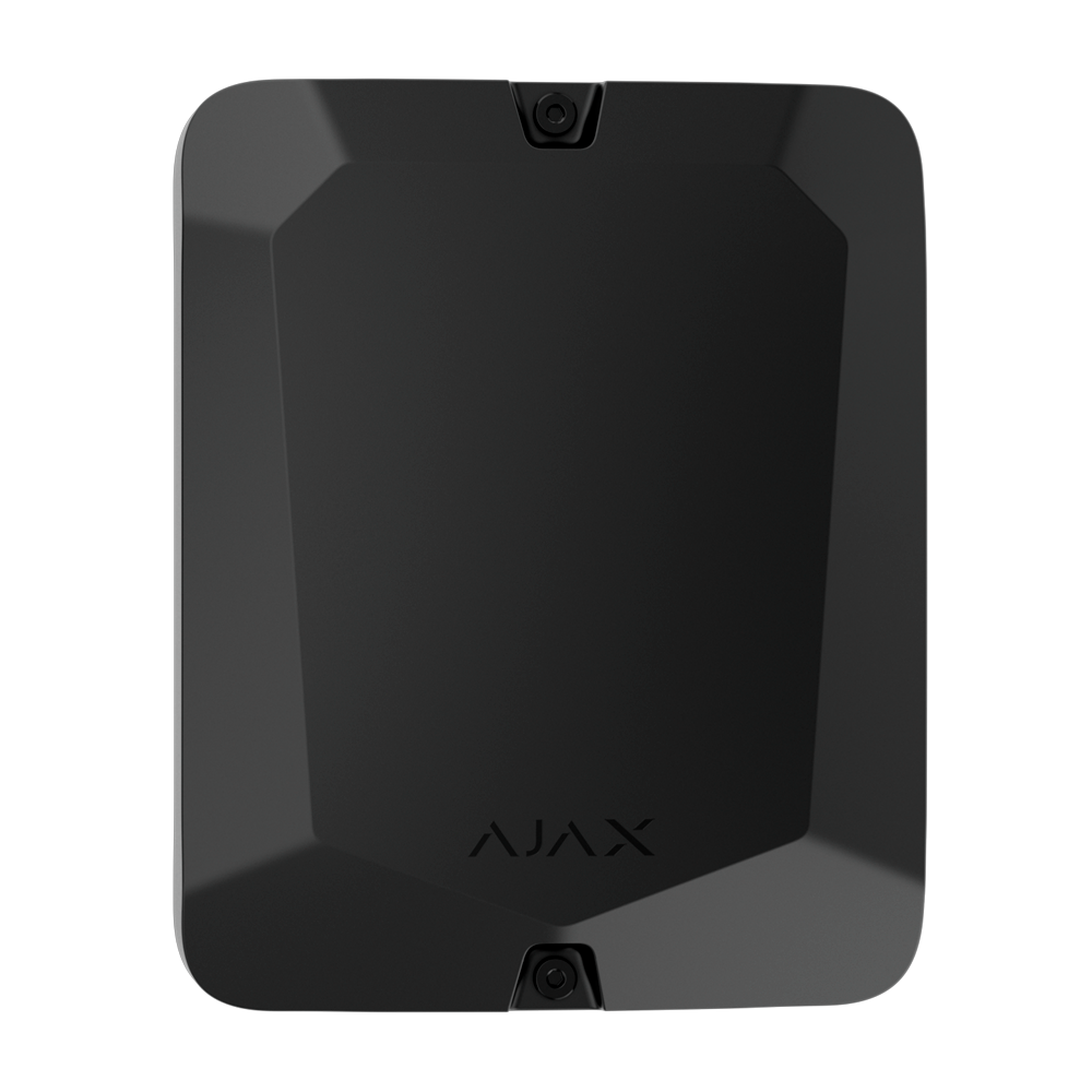 Boîtier noir pour l'installation et la connexion du module Fibra LineSupply  Certificat de grade 3 Boîtier avec 1 emplacement Emplacement pour une batterie de 7 Ah Niveau à bulle préinstallé Auto-protection fournie