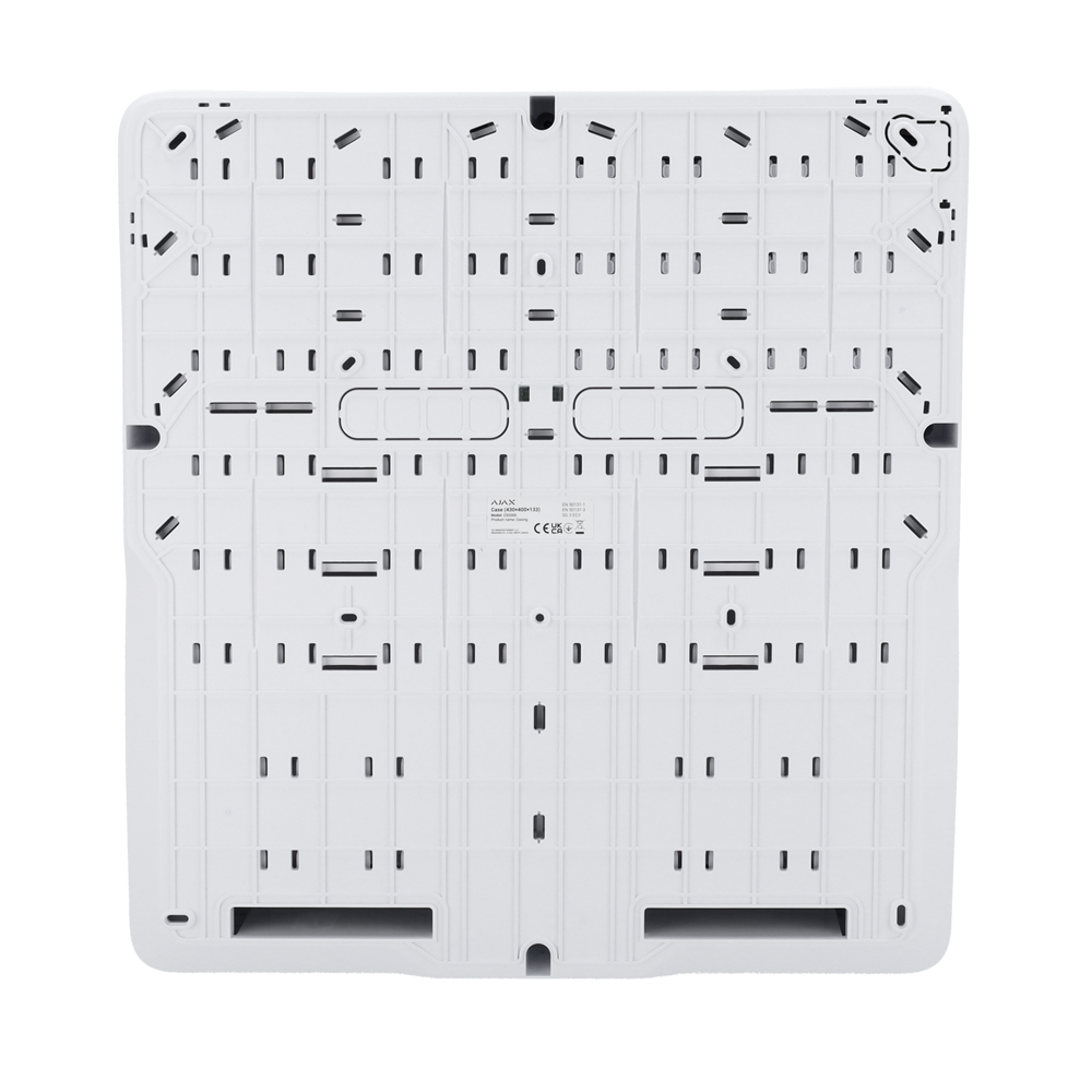 Boîtier blanc avec 8 emplacements pour modules Fibra Compatible avec les dispositifs Fibra: LineProtect, LineSplit, MultiRelay et LineSupply Espace pour 2 batteries jusqu'à 18 Ah Niveau à bulle préinstallé Auto-protection fournie