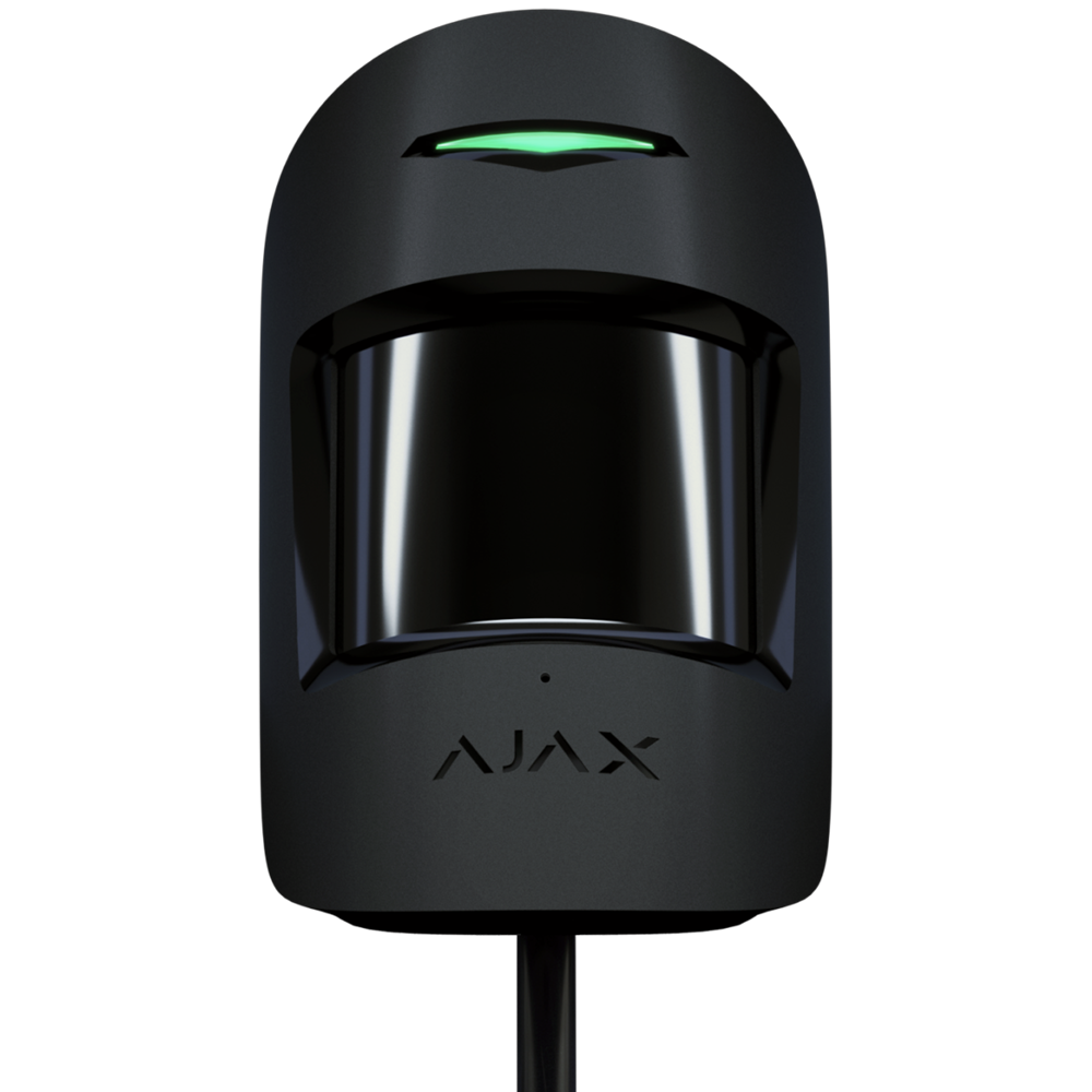 Détecteur PIR et bris de vitre noir Protocole Fibra Anti-animaux Certificat de grade 2 Zone de détection PIR 12 m Zone de détection de bris de vitre 9 m