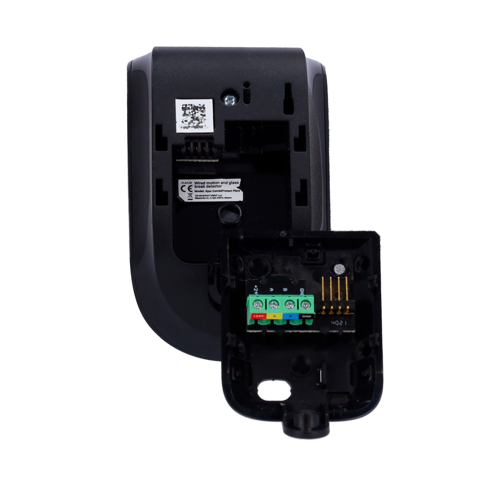Détecteur PIR et bris de vitre noir Protocole Fibra Anti-animaux Certificat de grade 2 Zone de détection PIR 12 m Zone de détection de bris de vitre 9 m