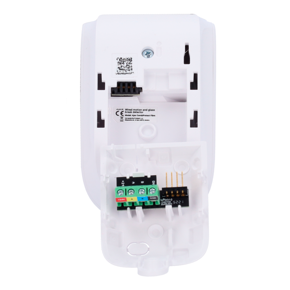Détecteur PIR et bris de vitre blanc Protocole Fibra Anti-animaux Certificat de grade 2 Zone de détection PIR 12 m Zone de détection de bris de vitre 9 m