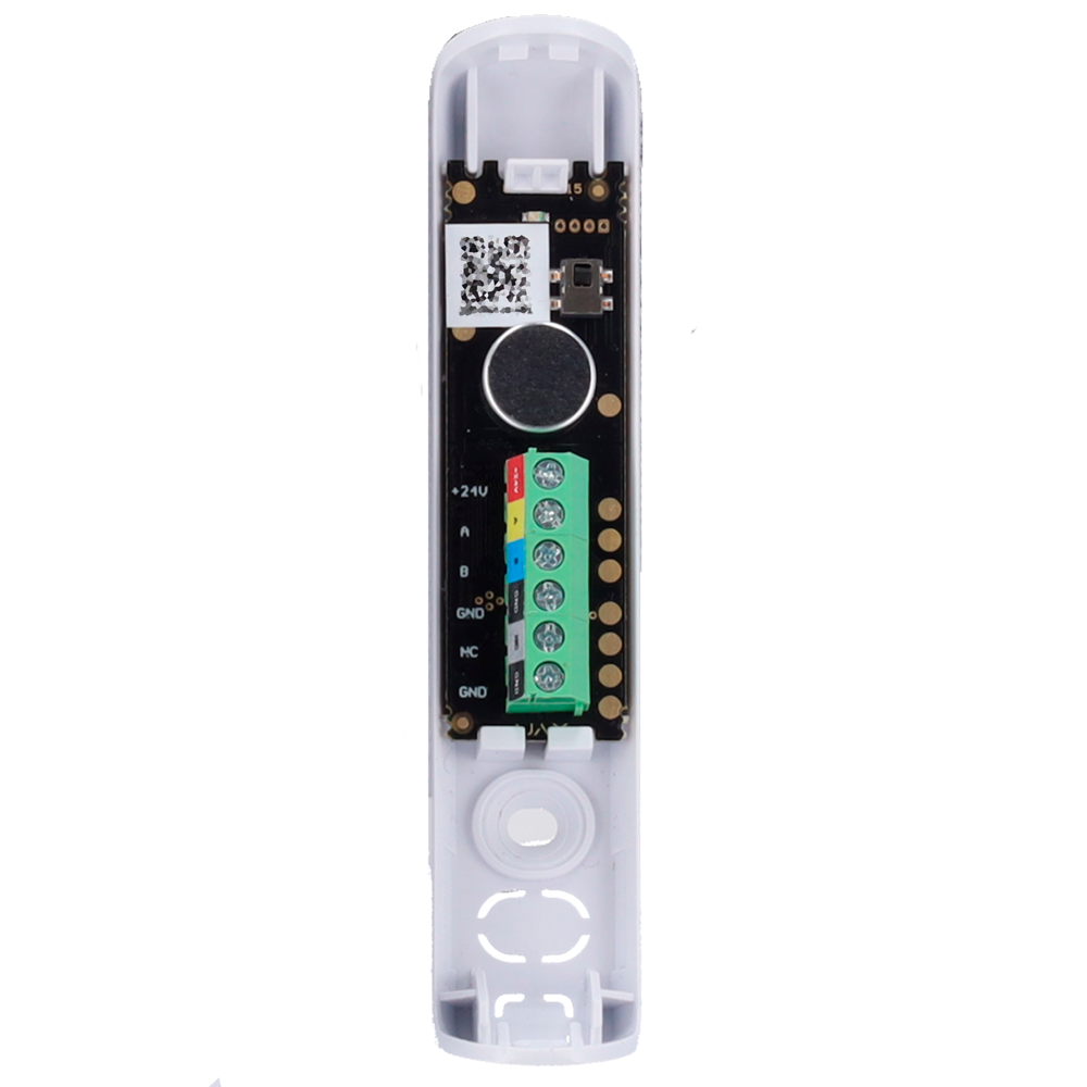 Détecteur de bris de verre blanc Protocole Fibra Certificat de grade 2 Indicateur LED Rang de détection 9 m 1 entrée supplémentaire de capteur NF câblé