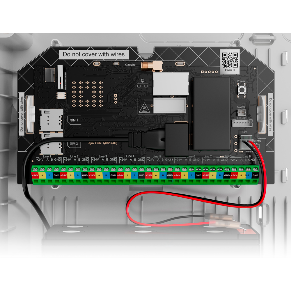 Centrale d'alarme professionnelle Grade 3 - Communication Ethernet et double SIM 4G - Protocoles Jeweller, Wings et Fibra - Jusqu'à 100 dispositifs sans fil et filaires - 8 lignes de bus indépendantes - Application mobile et logiciel PC