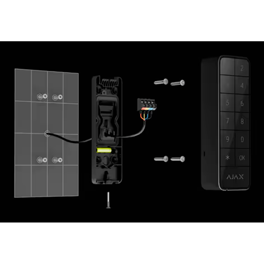 Clavier extérieur IP66/IK08 avec lecteur RFID - Armement/désarmement complet ou groupé - Authentification: codes, lecteur RFID ou Bluetooth - Indication sonore et par LED - Contrôle des scénarios d'automatisation - Certifié Grade 3 - Noir