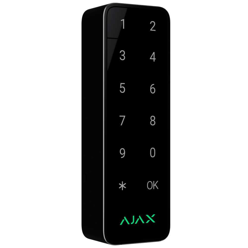 Clavier extérieur IP66/IK08 avec lecteur RFID - Armement/désarmement complet ou groupé - Authentification: codes, lecteur RFID ou Bluetooth - Indication sonore et par LED - Contrôle des scénarios d'automatisation - Certifié Grade 3 - Noir