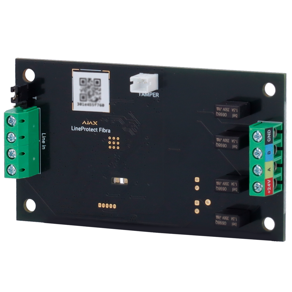 Module de protection de ligne filaire Contre les courts-circuits, tension de 110/230 VAC, haute tension et chocs électriques Protocole Fibra Certificat de grade 3 Jumper de résistance terminale disponible