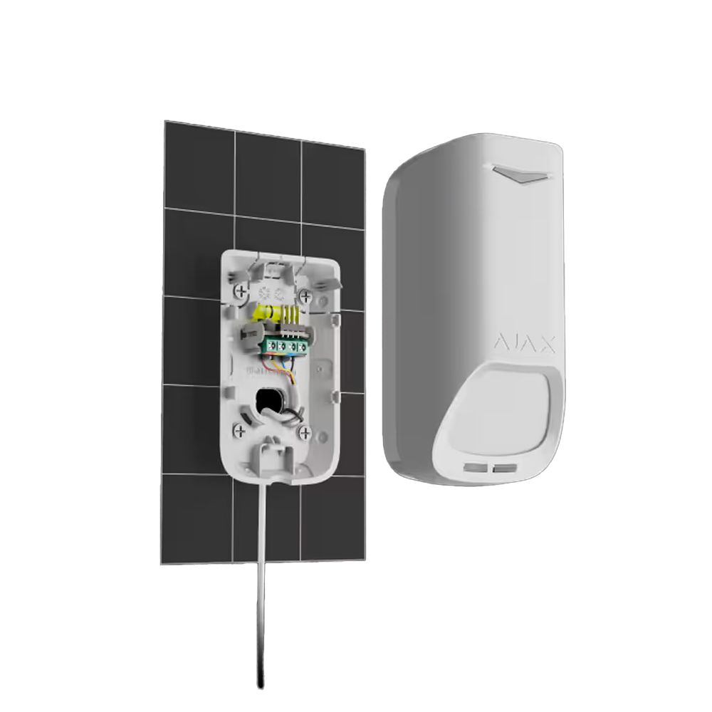 Capteur PIR double technologie PIR et micro-ondes en bande K Certifié Grade 3 Plage de détection 15 m (H: 90°) Capteur anti-masquage Protocole Fibra