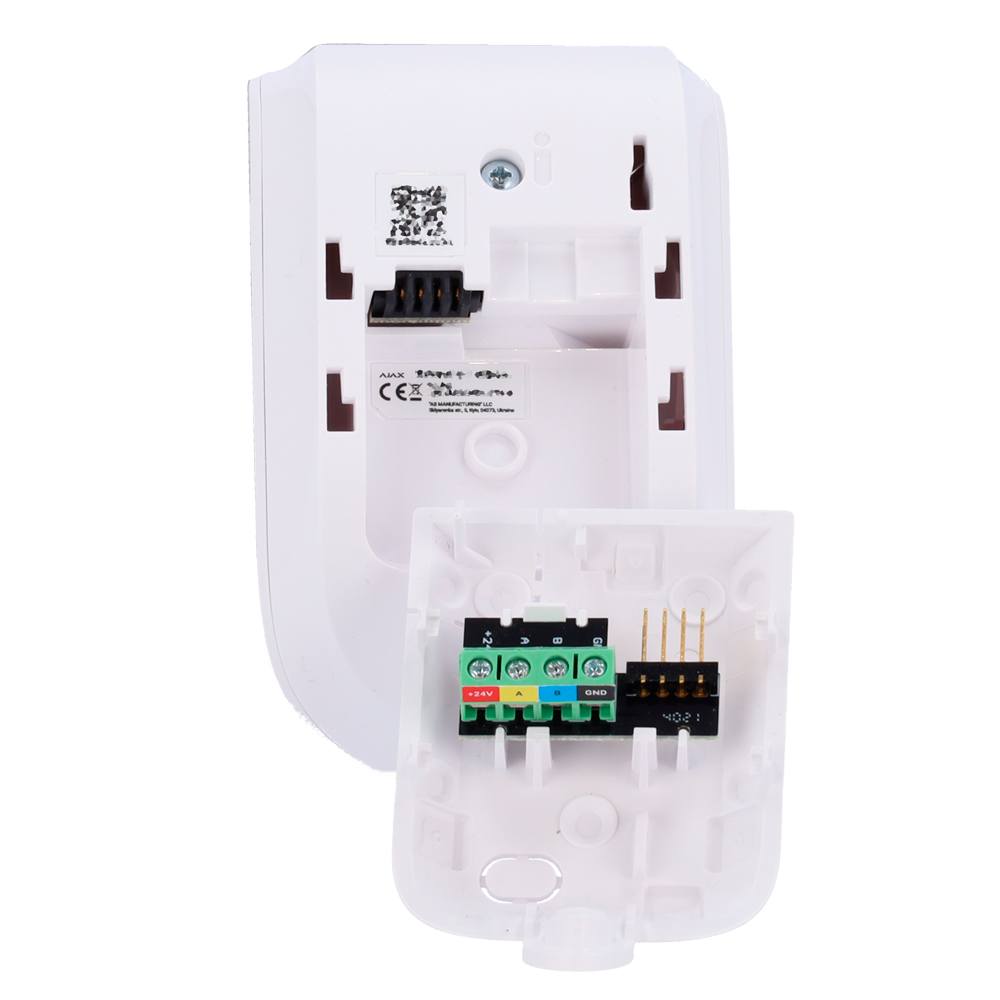 Double détecteur PIR - Certifié NFA2P et grade 2 - 1 PIR volumétrique, 1 Micro-ondes (bande K) - Protocole Fibra - Rang de détection 12 m - Anti-animaux - Sensibilité réglable en 3 niveaux