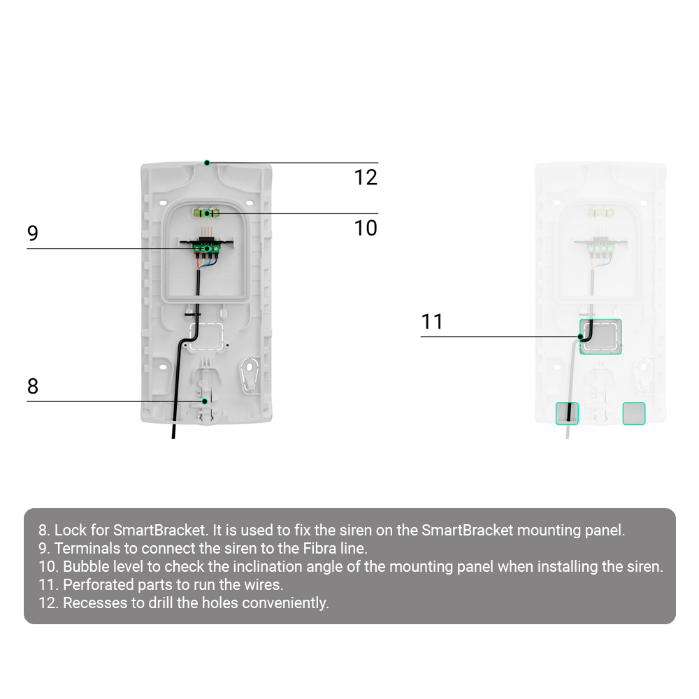 Sirène d'extérieur - Certifié NFA2P et grade 3 - Protocole Fibra - Puissance sonore maximale 107 dB - Signalisation LED