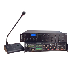 Amplificateurs préamplificateurs avec sources audio Tuner, MP3, USB, SD,  Bluetooth 240 W Coupure sono  (microphone MP-6 compatible )