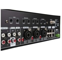 Amplificateur matriciel 100V 4 x 120W avec lecteur multimédia et coupure sono