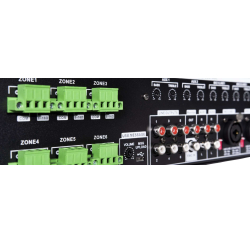 Amplificateur - mélangeur, 6 X 240 W, 19" avec 24V et music cut