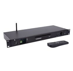 Tuner AM/FM 99 stations et lecteur CD/MP3, port USB, insert SD avec TC  - 230V - 19" 1U