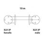 Cordon de liaison - XLR 3P Femelle / 3P Male - 10 Mètres 