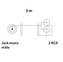 Cordon de liaison Jack 6,35 male Mono / 2 RCA - 3m