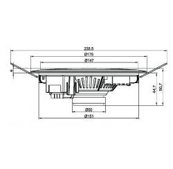 Haut-parleur plafond 6/3/1,5 Watts/100 Volts