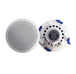 Haut-parleur plafond métal avec grille laqué blanc - 40 Watts/100 Volts