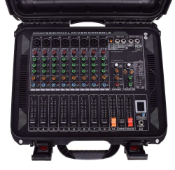 Kit de sonorisation 400W Blutooth avec table de mixage amplifiée, deux enceintes passives et pieds LED