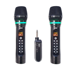 Double microphone sans fil avec un récepteur Bluetooth indépendant jack 6,35
