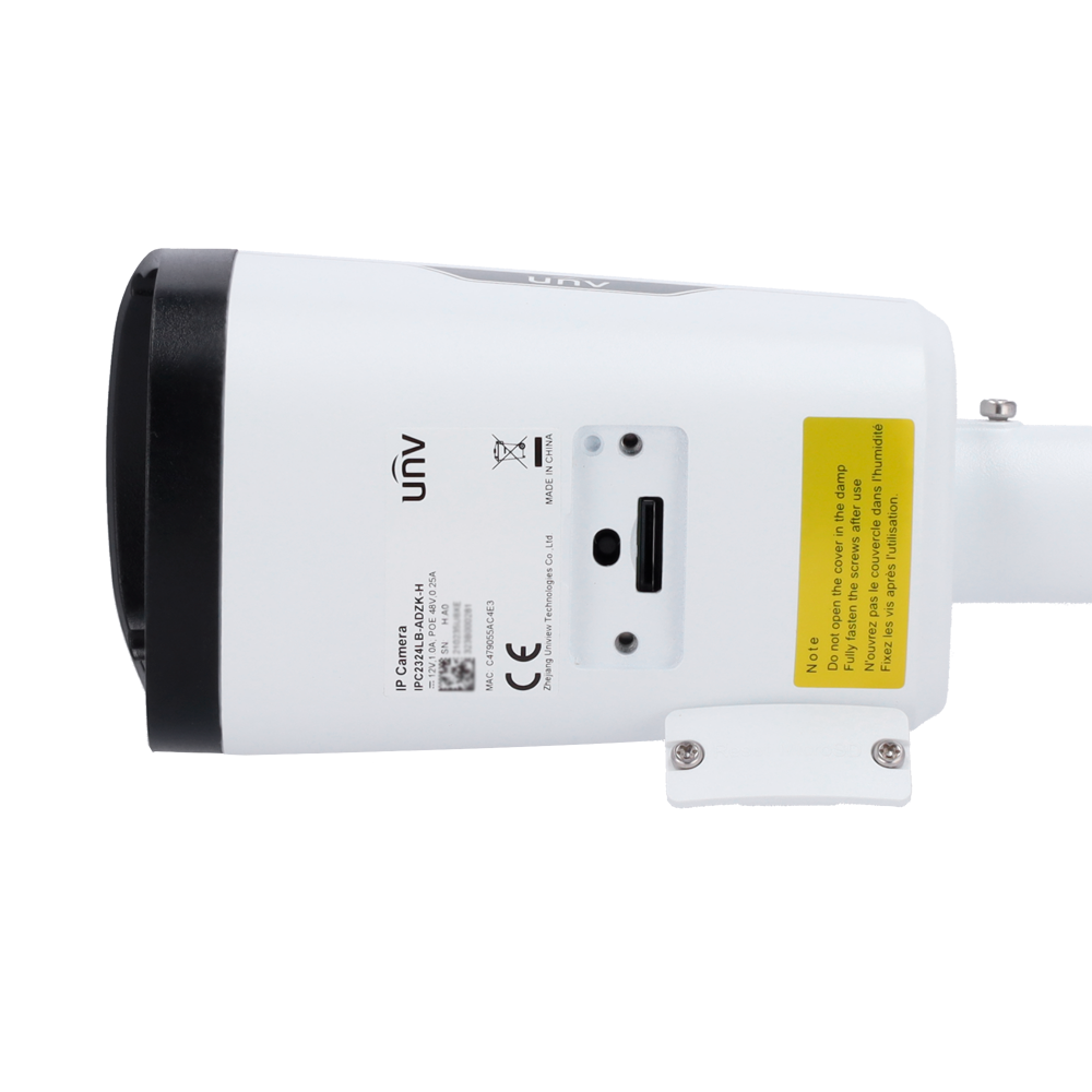 Caméra Bullet IP 1/3" Gamme Easy , Progressive Scan CMOS 4 Megapixel (2688x1520) Objectif 2.8-12 mm VF 0 Lux  IR Portée 50 m True WDR 120dB Compression Ultra265/H.265/H.264