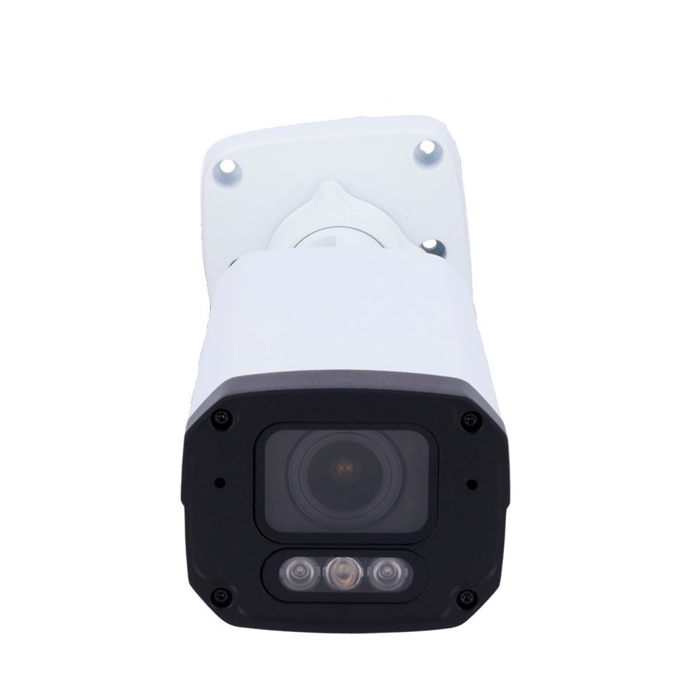 Caméra IP 4 Megapixel - Gamme Prime - Objectif motorisé AF 2.8~12 mm / WDR - LED IR portée 30 m LED + Lumière blanche portée 30m ColorHunter Audio et alarmes - Algorithme IA | évite les fausses alarmes - Interface WEB, CMS, Smartphone et NVR