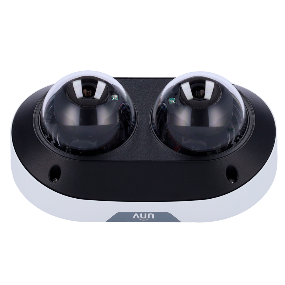 Caméra IP Gamme Prime II DOUBLE OBJECTIFS 2 x 4 Mégapixel 2 x 1/3.0" Progressive Scan CMOS 2 Objectifs de 2.8 mm | LED IR Portée 30 m SIP | Comptage de personnes | UMD 2 Microphones intégrés