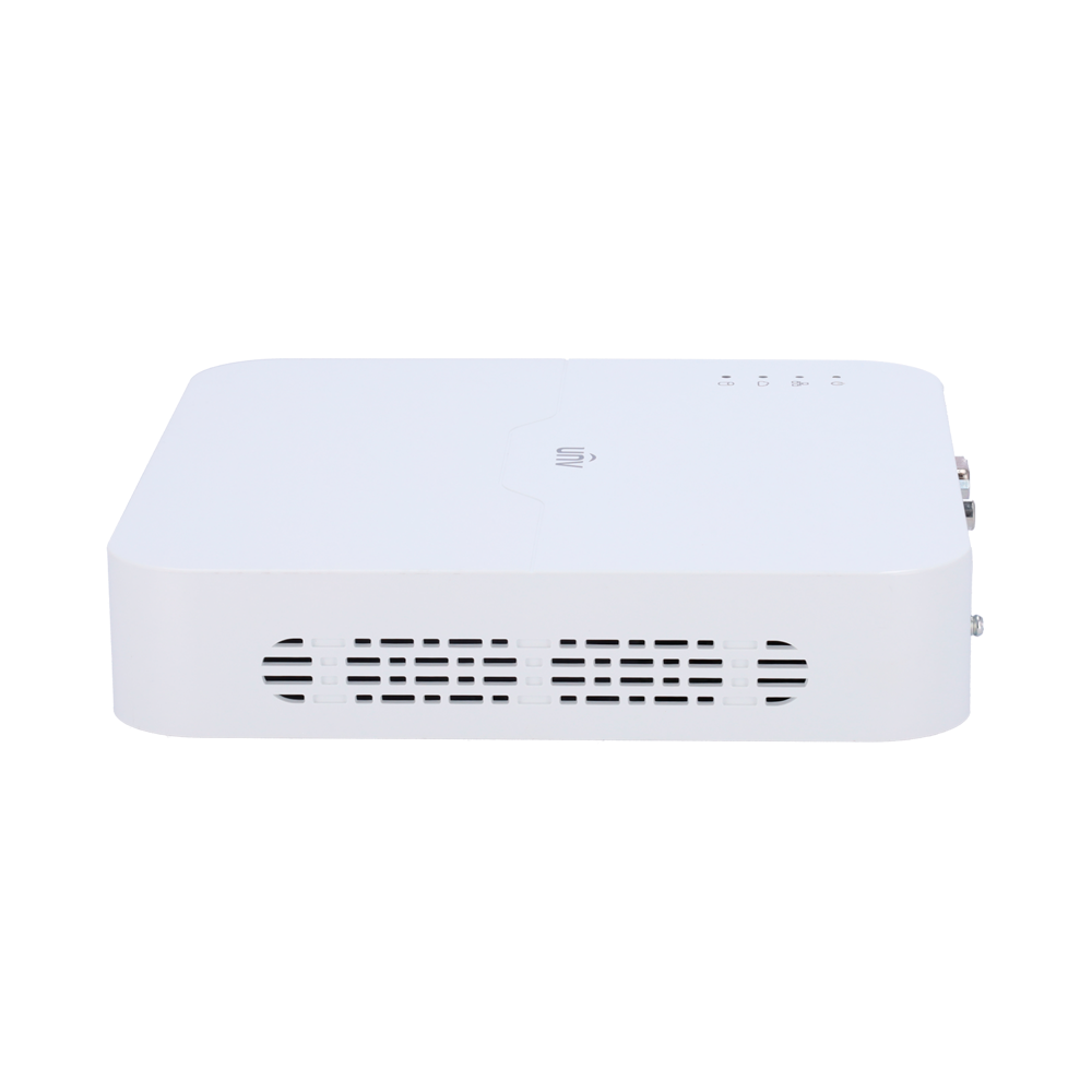 Enregistreur NVR pour caméra IP Gamme Easy 4 CH vidéo / Compression Ultra H.265 4 Canaux PoE Résolution maximale 8Mpx  Bande passante 40 Mbps Support 1 disque dur