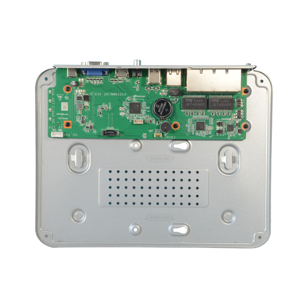 Enregistreur IP 8 voies  Compression Ultra 265/264  POE 8 ports  Encodage 60 Mbps  Décodage 64 Mbps  IPC Max 8MP  Réseau 10M/100M  HDMI 4K + VGA  Boitier light 1 SATA Max 6To  2 USB  ONVIF Garantie 36 mois