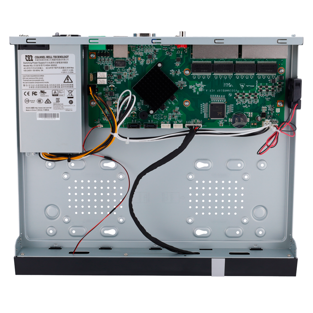 Enregistreur IP Uniview Gamme Prime Enregistreur NVR pour caméra IP Résolution jusqu'à 12 Mpx 16 canaux vidéo / Compression Ultra265 / 16 ports PoE Prend en charge SIP jusqu'à 4CH / Reconnaissance faciale 2HDD / Alarmes