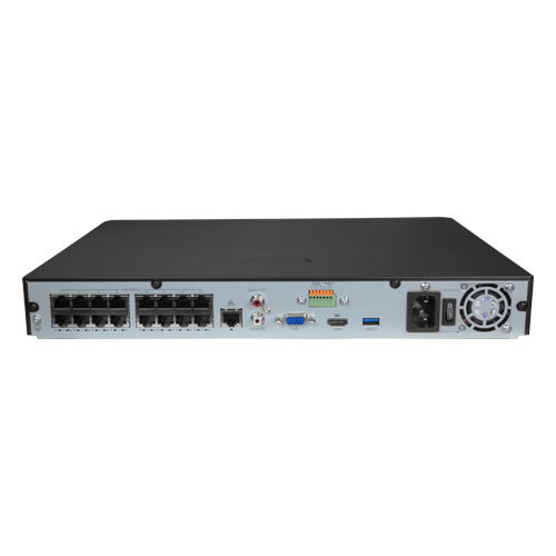 Enregistreur IP 16 voies  Compression Ultra 265/264  POE 16 ports 240W  Fonction Ultra POE+ 30W  Encodage 160 Mbps  Décodade 64 Mbps  IPC Max 8MP  Réseau 10M/100M/1000M  HDMI 4K + VGA  Boitier pro  Rackable avec option Garantie 36 mois