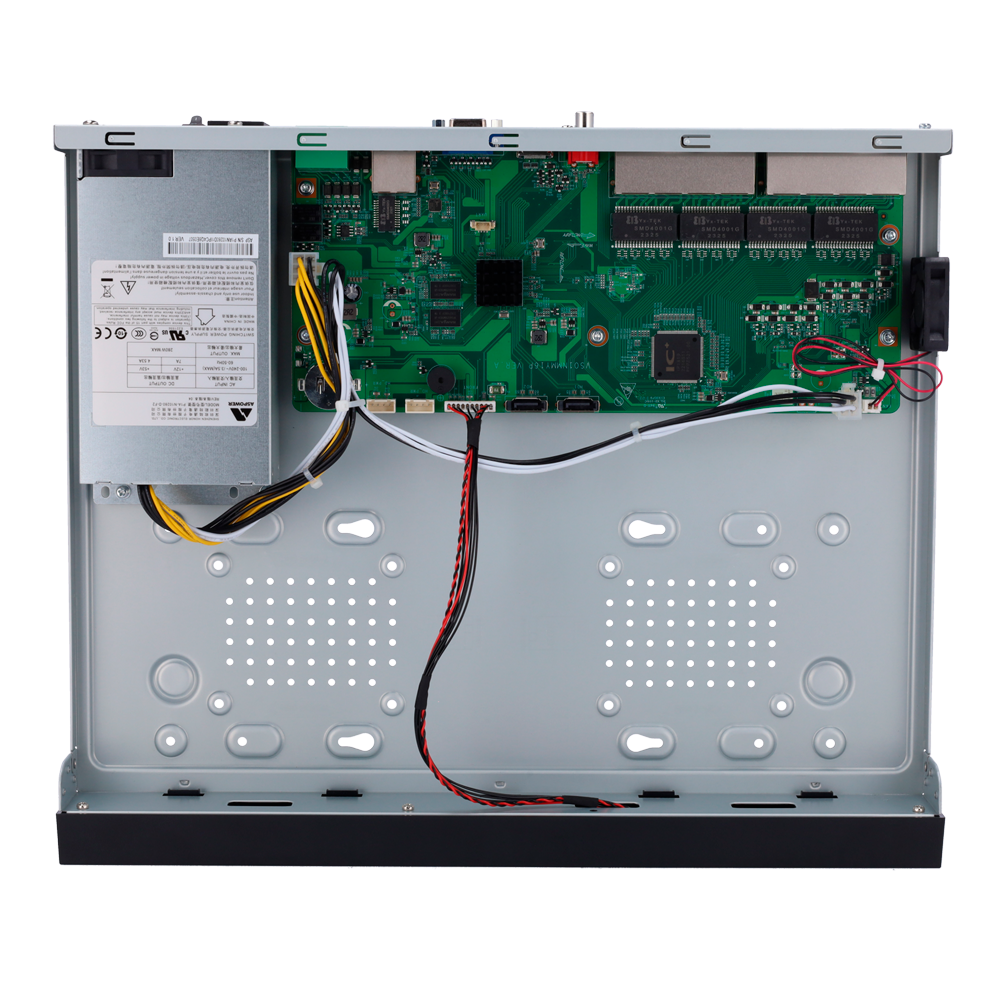 Enregistreur NVR pour caméra IP Gamme Prime 8 CH vidéo / 8 ports PoE Résolution maximale 8Mpx Bande passante 320 Mbps Supporte 2 disques durs 