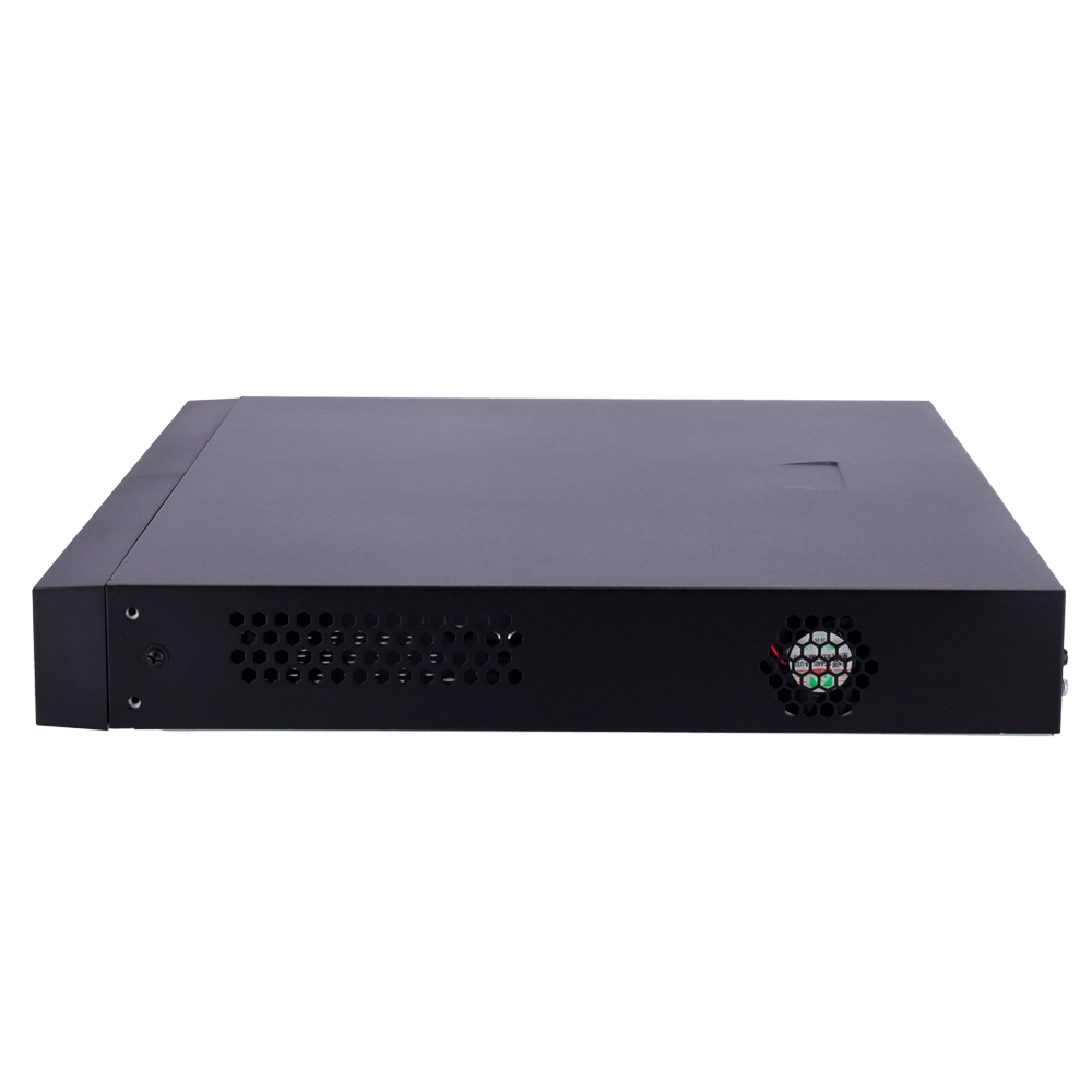 Enregistreur NVR pour caméra IP Gamme Prime 16 CH vidéo / 16 ports PoE Résolution maximale 8Mpx Bande passante 320 Mbps Supporte 2 disques durs