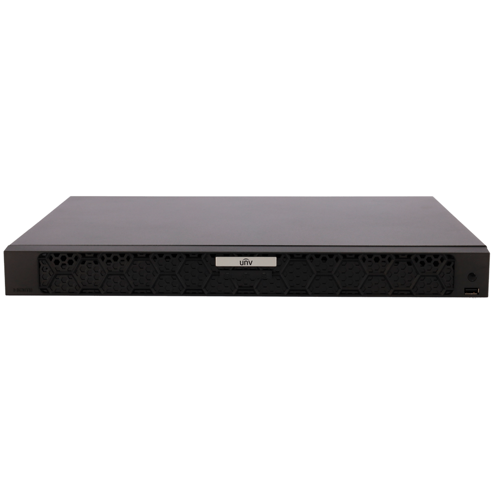 Uniview Gamme Prime Enregistreur NVR pour caméra IP Résolution jusqu'à 16Mpx 32CH vidéo / Compression Ultra265 Prend en charge SIP jusqu'à 4CH / Reconnaissance faciale 4HDD / Prend en charge RAID 1, 5 / Alarmes