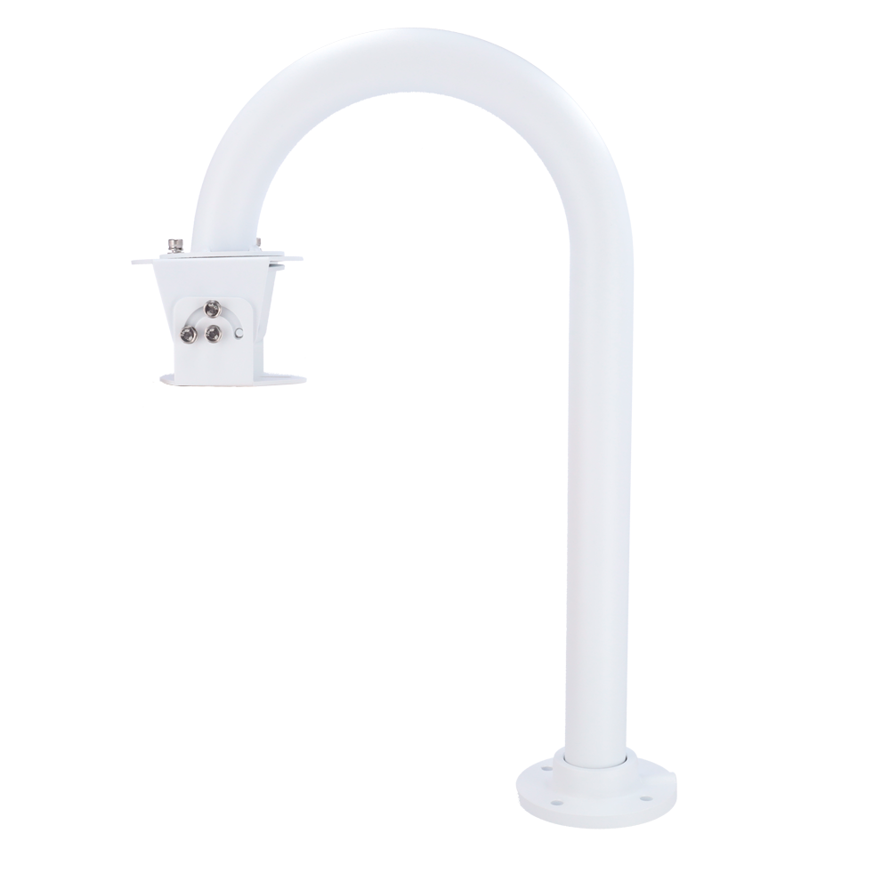 Support mural - Pour dômes motorisés - Convient pour une utilisation en extérieur et en intérieur - Couleur blanche - Passe-câble