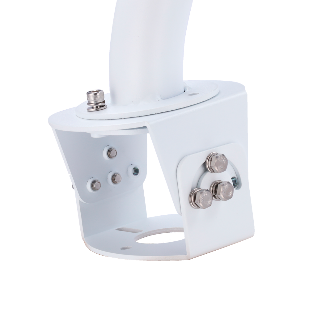 Support mural - Pour dômes motorisés - Convient pour une utilisation en extérieur et en intérieur - Couleur blanche - Passe-câble