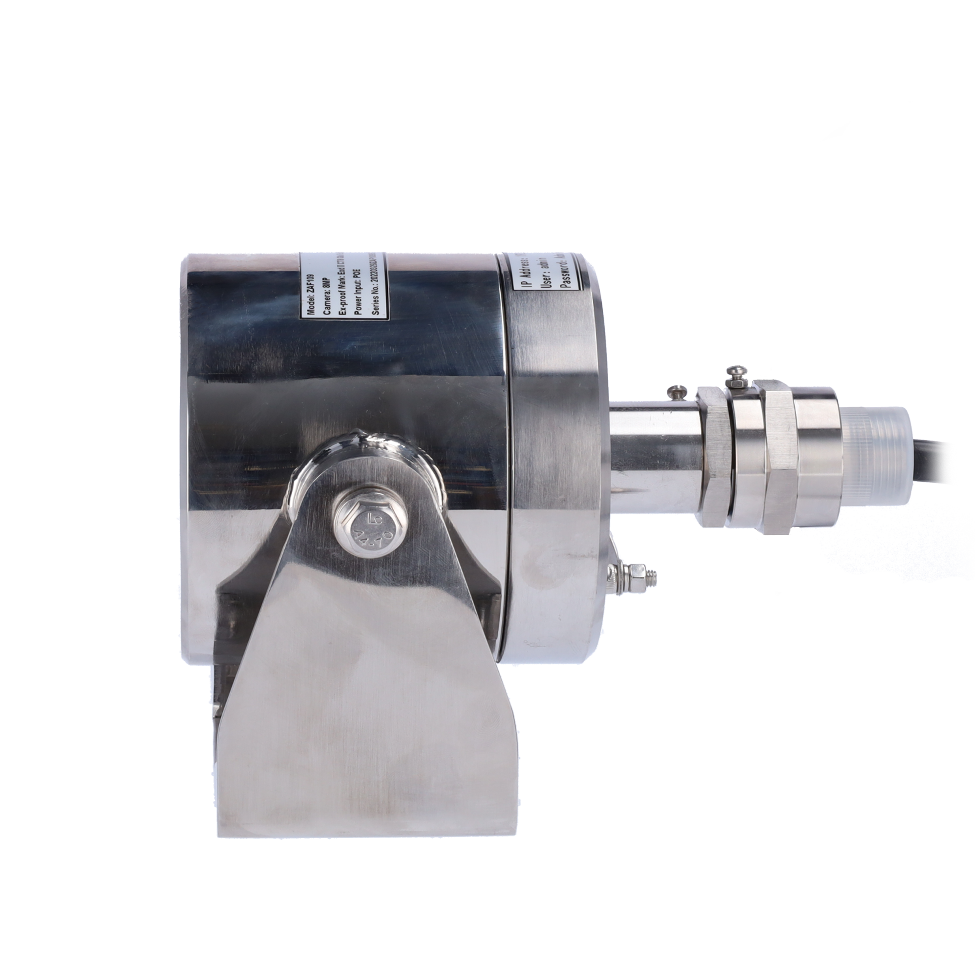 Caméra IP anti-explosion 4 Mpx - 1/3" Progressive Scan CMOS - Objectif motorisé 4.0 mm - IR LEDs Portée 30 m - Boitier en acier inoxydable 304 résistant à la corrosion - Imperméabilité IP68 