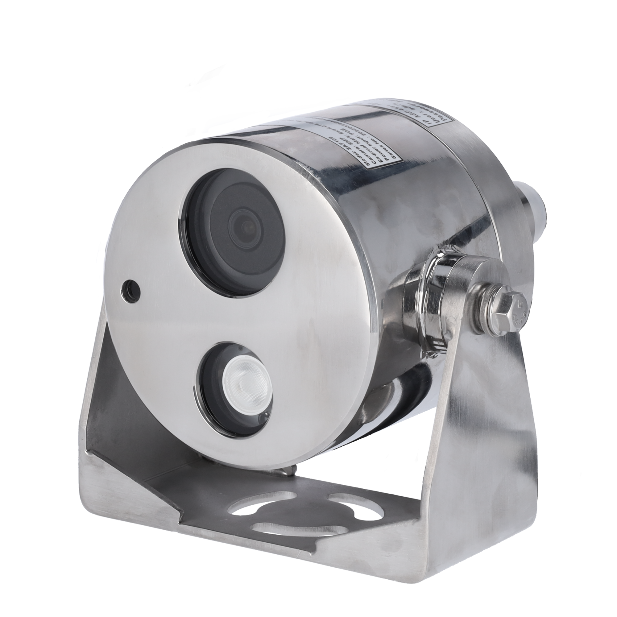 Caméra IP anti-explosion 4 Mpx - 1/3" Progressive Scan CMOS - Objectif motorisé 4.0 mm - IR LEDs Portée 30 m - Boitier en acier inoxydable 304 résistant à la corrosion - Imperméabilité IP68 