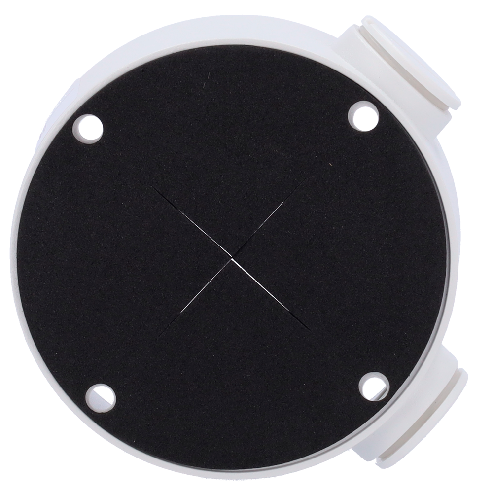 Boite de connexions - Pour caméras compactes - Convient pour une utilisation en extérieur - Installation dans un plafond ou un mur - Couleur blanche - Passage de câble