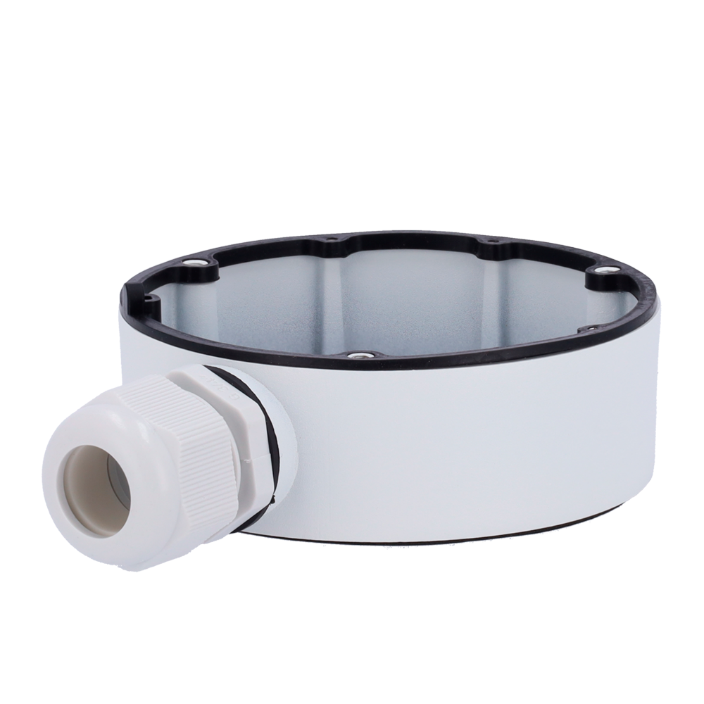 Boite de connexions - Pour caméras dôme - Convient pour une utilisation en extérieur - Installation plafond ou un mur - Couleur blanche - Passage de câble