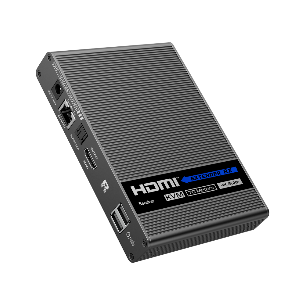 Extender HDMI/USB via câble Ethernet CAT6 Émetteur et le récepteur Portée 70 m Jusqu'à 4K Supporte la sortie audio S/PDIF