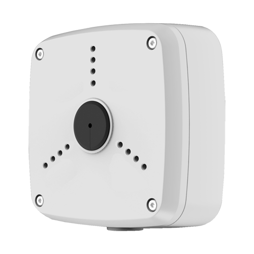 Boite de connexions - Pour caméras compactes ou dômes - Convient pour une utilisation en extérieur - Installation sur plafond ou mur - Couleur blanche - Passage de câble